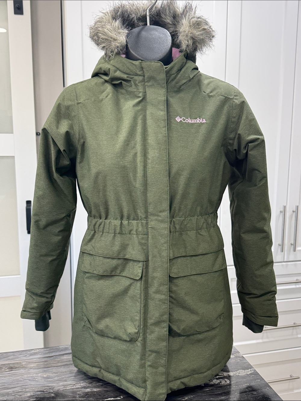 Columbia Girls Nordic Strider Winter Jacket | Medium | Olive Heather